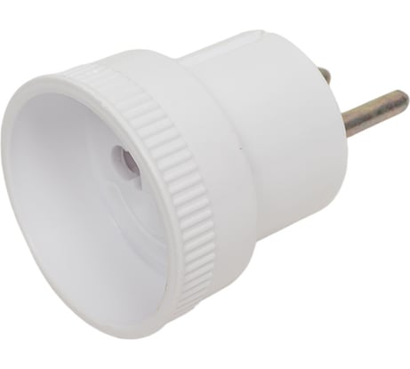 Переходник электрический большой ВЕЛЛКОНТ 6А б/з ПУ-10/16-001 белый 104934 48970