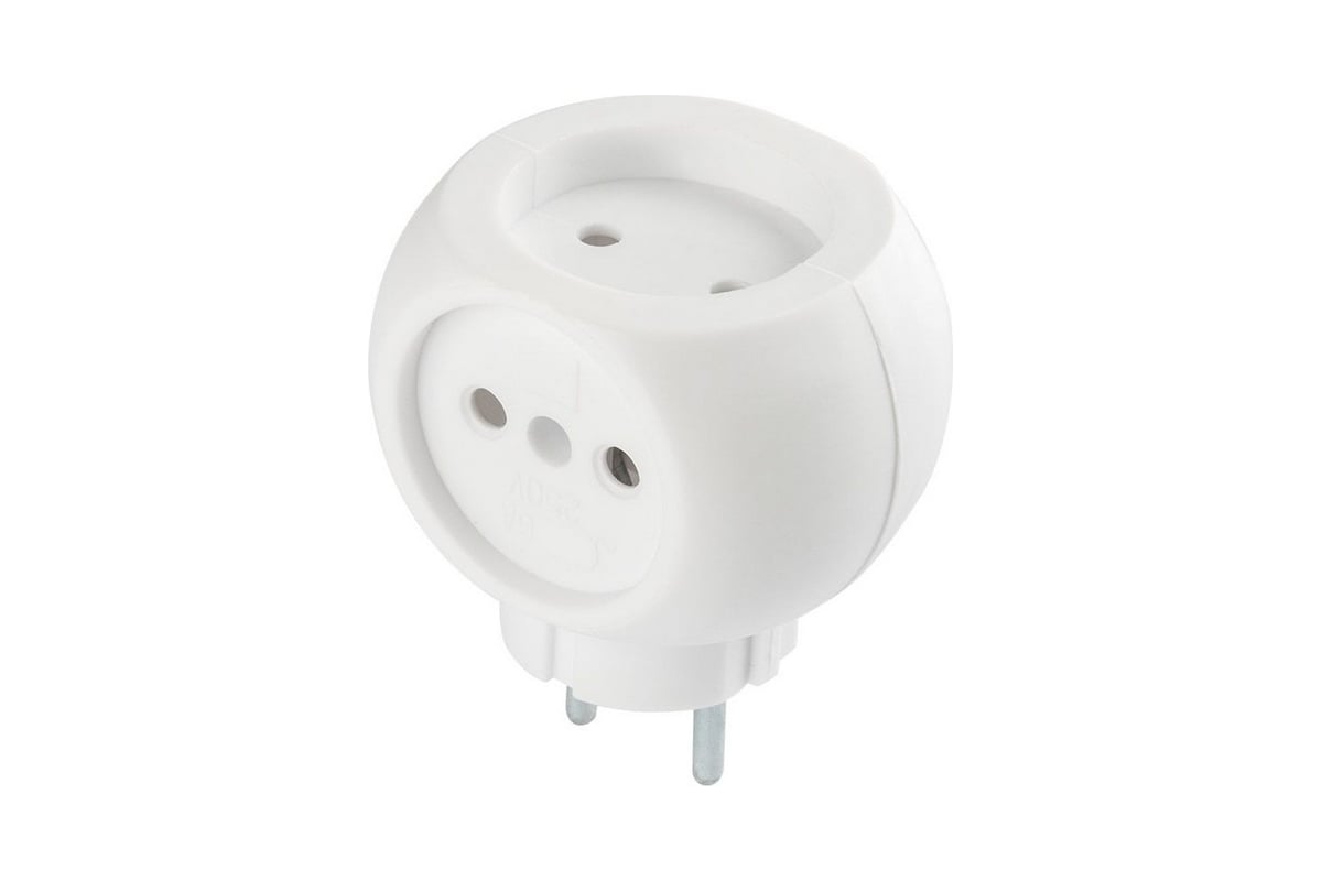 Разветвитель-тройник электрический круглый ВЕЛЛКОНТ ТС-3 3 гн 6А б/з ...