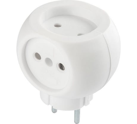 Разветвитель-тройник электрический круглый ВЕЛЛКОНТ ТС-3 3 гн 6А б/з белый 104953