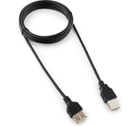 Кабель-удлинитель USB2.0 AM/AF, медь, Pro, 1.8м, черный, пакет, Cablexpert CC-USB2-AMAF-6B-N