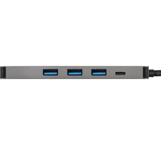 Док-станция ExeGate 5-в-1 DUB-31C PD H кабель-адаптер USB Type-C -- 3xUSB3.0 + PD 60W + HDMI 4K@30Hz, Plug&Play, корпус алюминиевый, цвет серый 293984