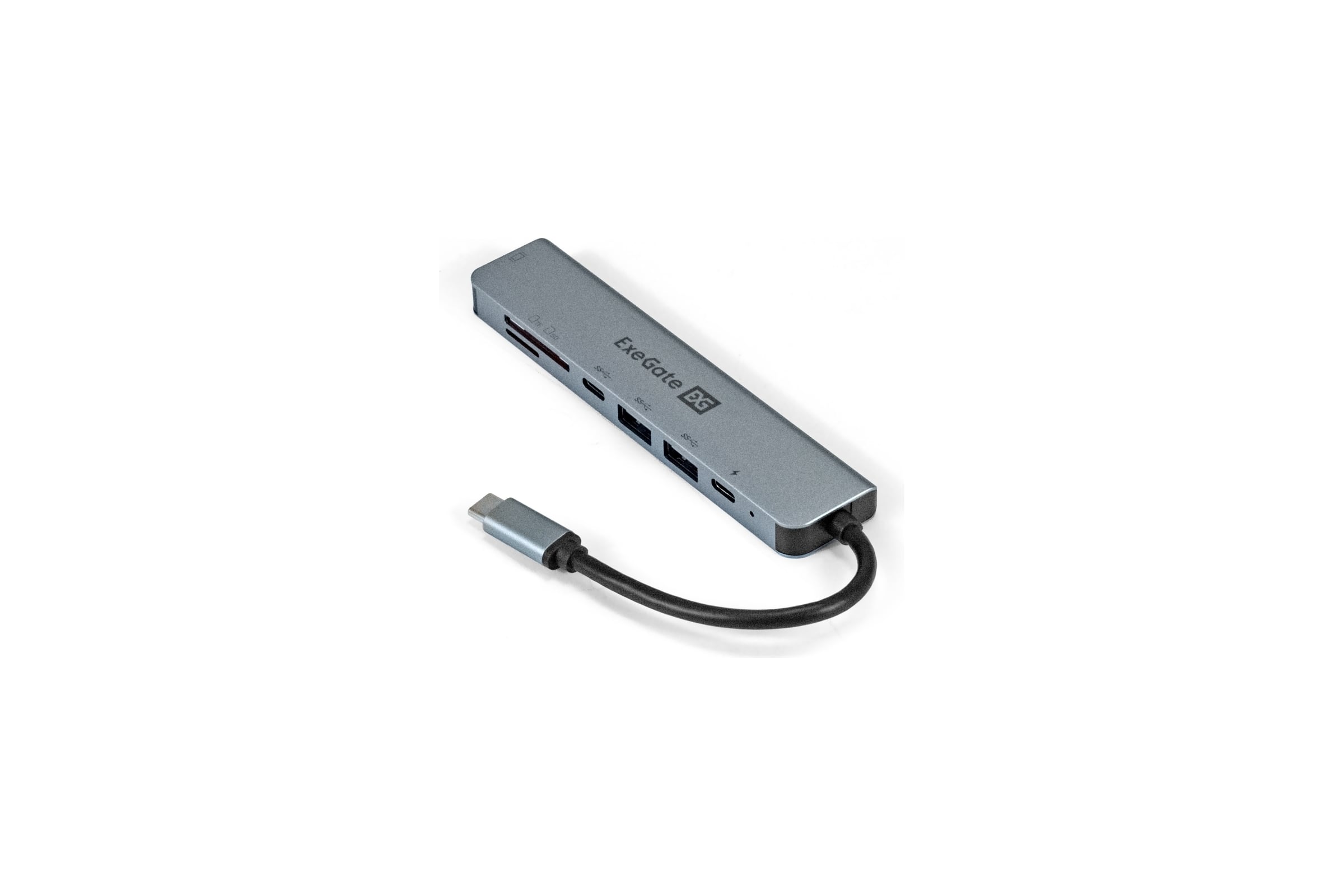 Док-станция ExeGate 7-в-1 DUB-21C PD CR H кабель-адаптер USB Type