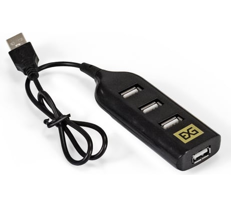 USB-Хаб концентратор ExeGate 4-в-1 DUB-42 кабель-адаптер USB2.0-4xUSB2.0, Plug&Play, черный 293976