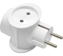 Тройник DEFENDER TG-04 3 розетки, заземление, белый 99111