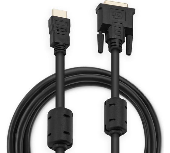 Кабель BURO HDMI (m) DVI-D (m) 10м (HDMI-19M-DVI-D-10M) ферритовые кольца черный 817224