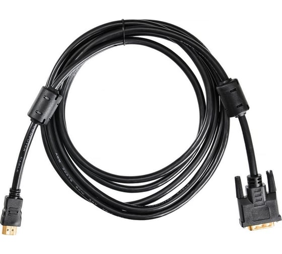 Кабель BURO HDMI (m) DVI-D (m) 3м (HDMI-19M-DVI-D-3M) ферритовые кольца 817225