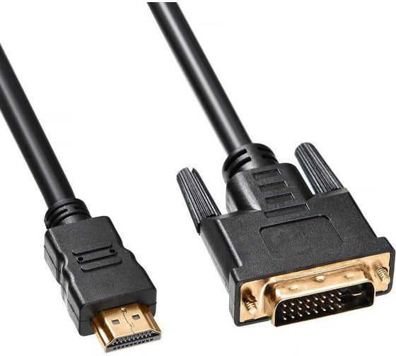 Кабель BURO HDMI (m) DVI-D (m) 3м (HDMI-19M-DVI-D-3M) ферритовые кольца 817225