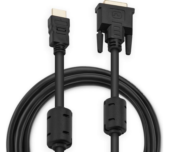 Кабель BURO HDMI (m) DVI-D (m) 5м (HDMI-19M-DVI-D-5M) ферритовые кольца черный 817226