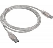 Кабель BURO USB A(m) USB B(m) 1.8м (USB2.0-AM/BM-Trans) прозрачный 817263