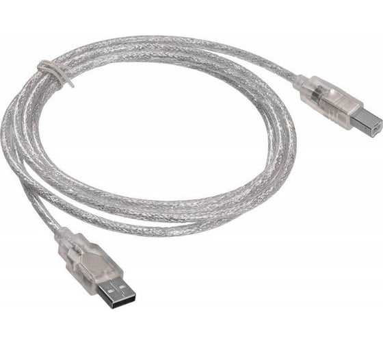 Кабель BURO USB A(m) USB B(m) 1.8м (USB2.0-AM/BM-Trans) прозрачный 817263 1
