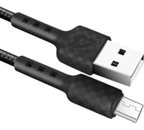 USB-кабель DEFENDER F181 Micro, black, 1м, 2.4А, нейлон, пакет 87115BLA
