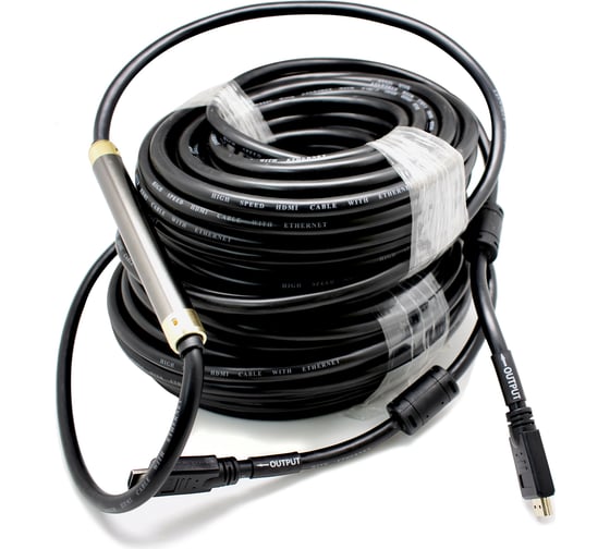 Кабель OXION HDMI(M)-HDMI(M) 50m, версия 1.4 с усилителем, серия "Эконом", арт. OX-HDMI50V1.4ECO