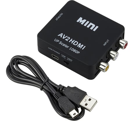 Конвертер PALMEXX AV (RCA) - HDMI, чёрный PX/AV-HDMI-BLK
