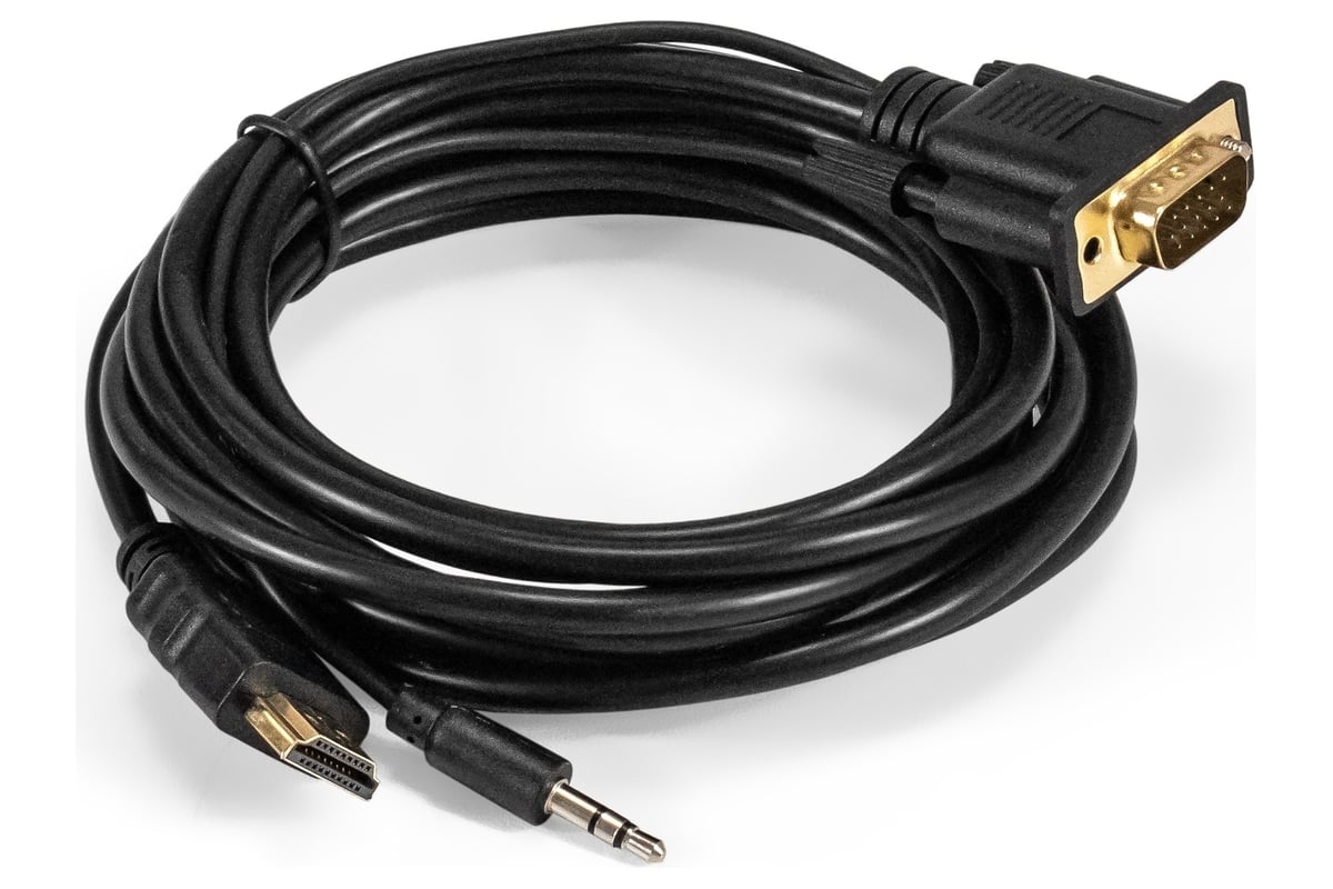 Кабель-переходник ExeGate HDMI-VGA EX-HDMIM-VGAM-3.5JackS-3.0 19M 15M+3.5mm  Jack M, 3м Преобразователь цифрового HDMI сигнала в VGA видео и  стерео-аудио 294720 - выгодная цена, отзывы, характеристики, фото - купить  в Москве и РФ