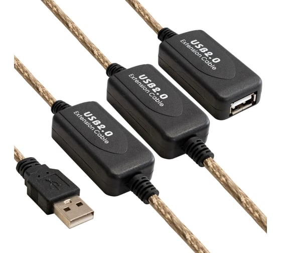 Удлинитель активный ExeGate USB2.0-repeater EX-UAE-AMAF-25.0 Am Af, 25м 294769