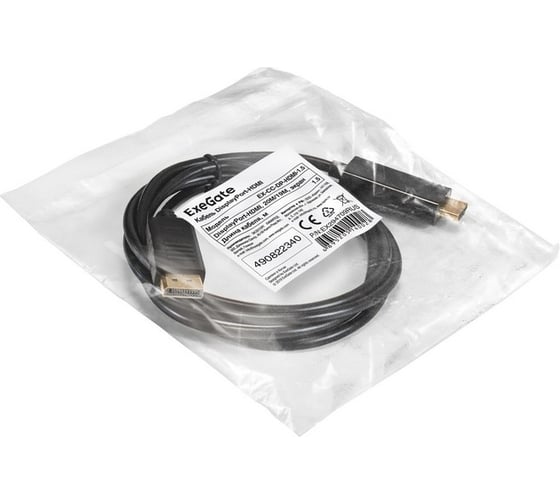 Кабель ExeGate DisplayPort-HDMI EX-CC-DP-HDMI-1.5 20M 19M, 1,5м, экран 294709