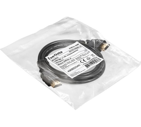 Кабель ExeGate HDMI EX-CC-HDMI-1.5 19M 19M, 1,5м, v1.4b, позолоченные контакты 294683