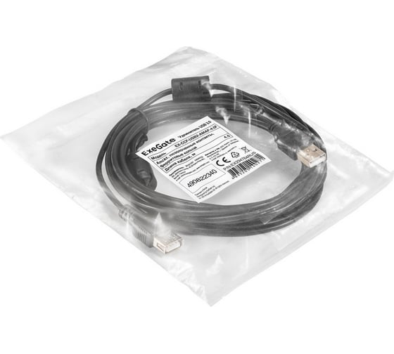 Удлинитель ExeGate USB 2.0 EX-CCF-USB2-AMAF-4.5F Am Af, позолоченные контакты, ферритовые кольца, 4,5м 294764