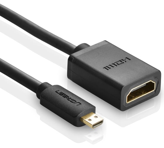 Кабель-адаптер Ugreen 20134 Micro HDMI Male to HDMI Female Adapter Cable длина 22 см цвет: черный 20134_