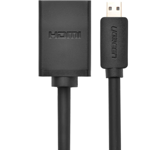Кабель-адаптер Ugreen 20134 Micro HDMI Male to HDMI Female Adapter Cable длина 22 см цвет: черный 20134_
