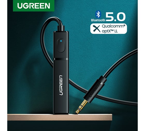 Передатчик Bluetooth Ugreen CM107 (40761) Bluetooth Transmitter Audio Adapter with 3.5mm Port цвет: черный 40761_