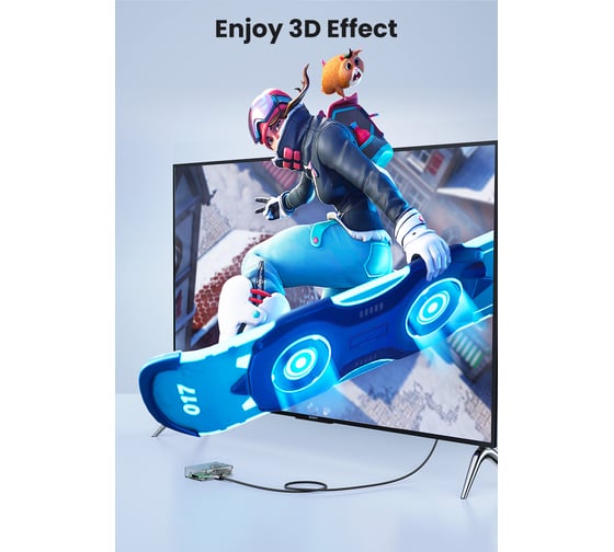 Кабель Ugreen HD163 (15514) Mini HDMI to HDMI 8K Cable. Длина: 1м. Цвет: черный 15514_