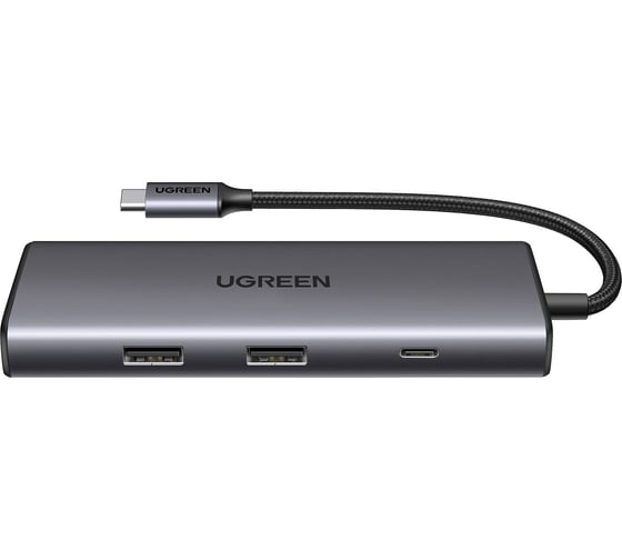 Адаптер Ugreen CM498 (15531) Revodok Pro 7-in-1 4K@30Hz HDMI&2*USB- A 3.2&USB-C 3.2&SD/TF&PD Adapter. Цвет: серый 15531_