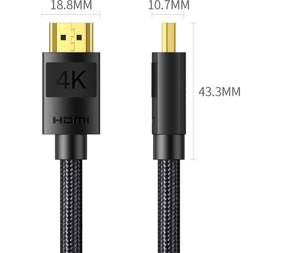 Кабель Ugreen HD119 (40102) 4K HDMI Cable Male to Male Braided длина 3м. цвет: черный 40102_