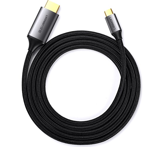 Кабель Ugreen MM142 () USB-C to HDMI Male to Male Cable Aluminum Shell длина: 1м. цвет: серый 25155