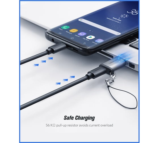 Адаптер Ugreen US276 (35000) USB 3.0-A to USB-C M/F Adpater. Цвет: черный 35000_