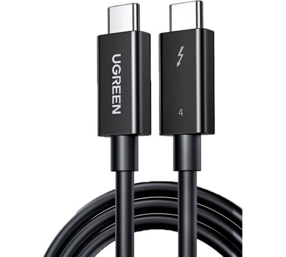 Кабель Ugreen US501 (60621) USB-C to USB-C Thunderbolt 4 40Gbps 100W Data Cable. Длина 2 м. Цвет: черный 60621_