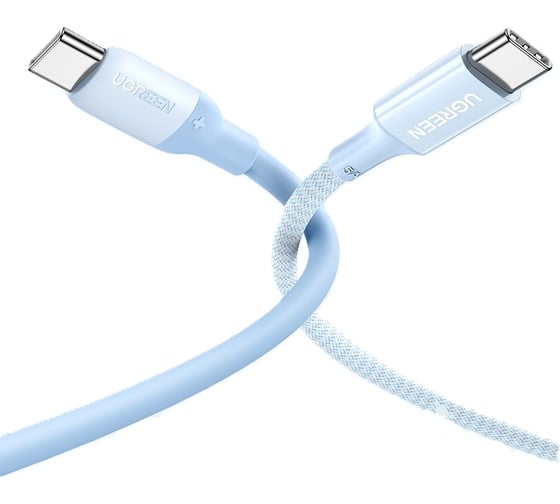 Кабель Ugreen US563 (15279) USB-C to USB-C Silicone Fast Charging Cable. Длина: 1м. Цвет: голубой 15279_
