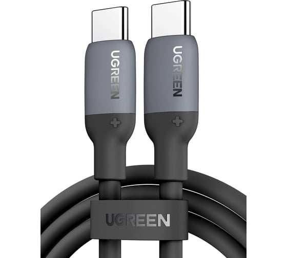 Кабель Ugreen US563 (15285) USB-C to USB-C Silicone Fast Charging Cable. Длина: 2м. Цвет: черный 15285_