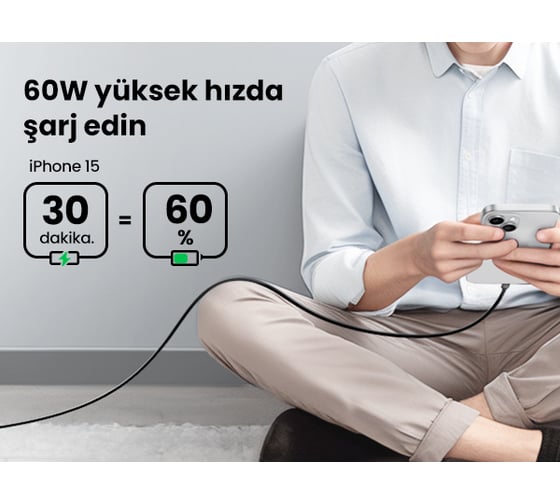 Кабель Ugreen US563 (15285) USB-C to USB-C Silicone Fast Charging Cable. Длина: 2м. Цвет: черный 15285_