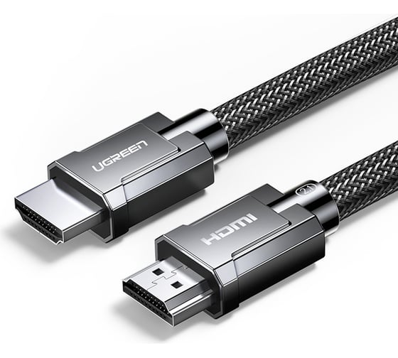 Кабель Ugreen HD135  8K HDMI 2.1 Male To Male Cable в оплетке. Длина 1 м. Цвет: серый 70319