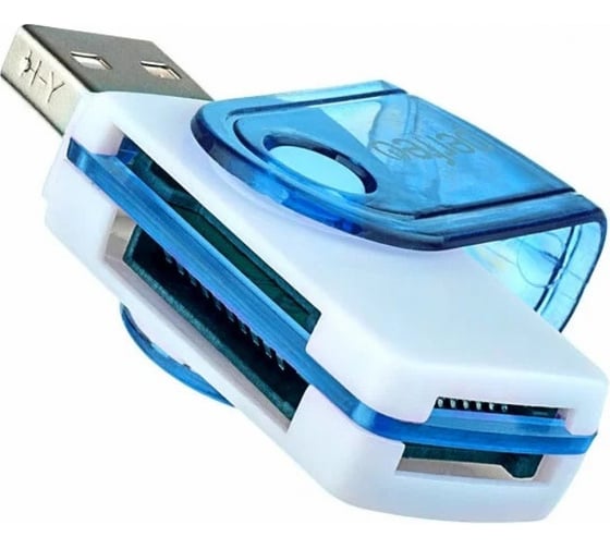 Card Reader Perfeo SD/MMC+Micro SD+MS+M2 синий 30016037
