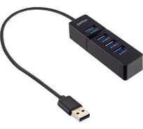 Разветвитель Perfeo USB-HUB 1 Port 3.0+3 Port 2.0 (PF-H041 Black) чёрный 30020194