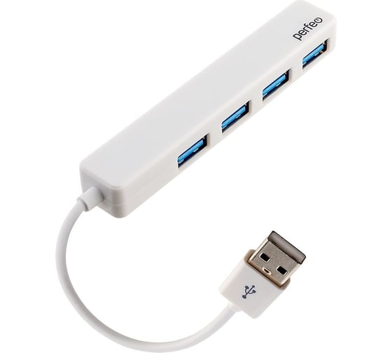 Разветвитель Perfeo USB-HUB 4 Port, (PF-H038 White) белый 30020190