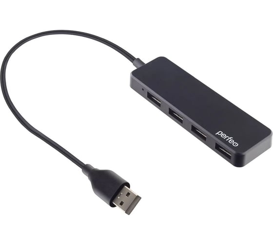 Разветвитель Perfeo USB-HUB 4 Port, (PF-H042 Black) чёрный 30020195 1