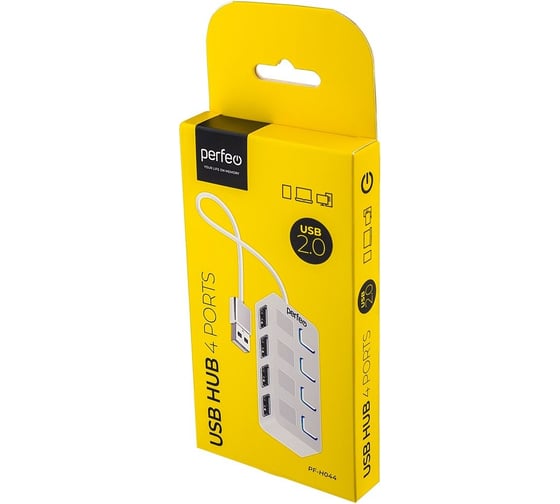USB-HUB Perfeo 4 Port, (PF-H044 White) белый 30020199