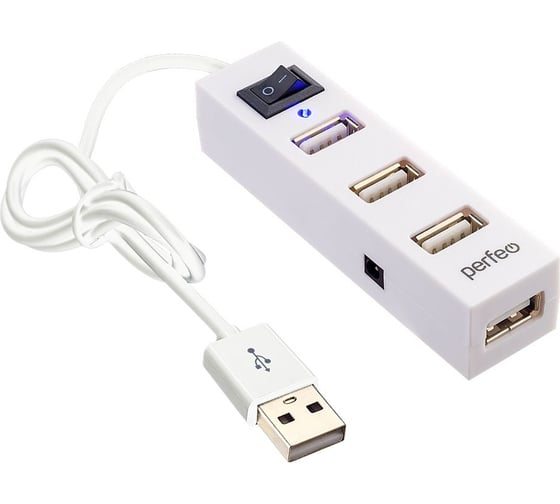 USB-HUB Perfeo 4 Port, (PF-H045 White) белый 30020201 1