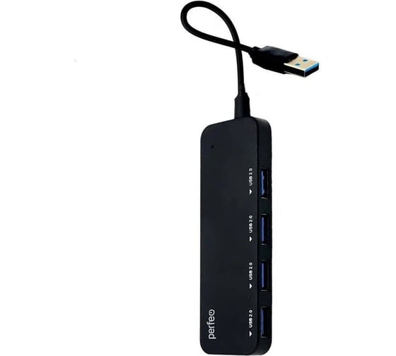 USB-HUB Perfeo 4 Port, (PF-H047 Black) чёрный 30020203