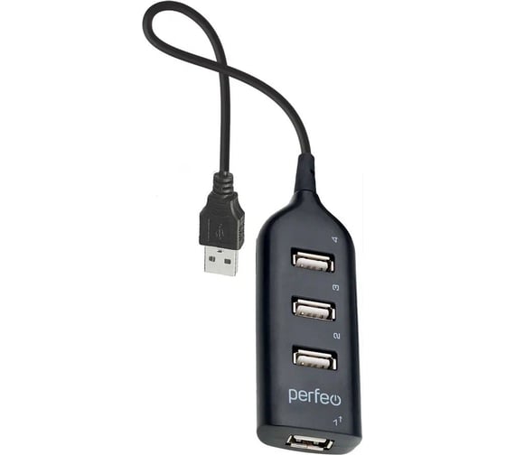 USB-HUB Perfeo 4 Port, (PF-H049 Black) чёрный 30020205 1