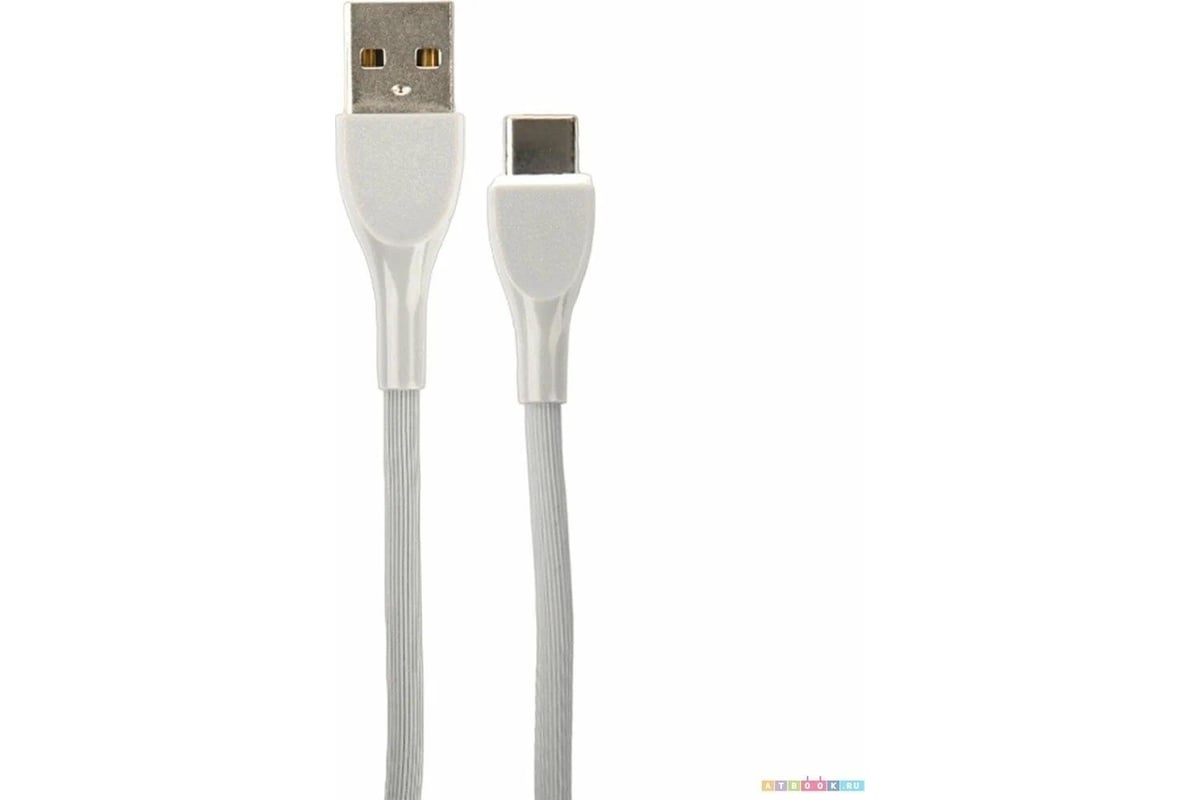 Кабель USB A Perfeo вилка - C вилка, 2.4A, серый, 1 м (U4711) 30018748