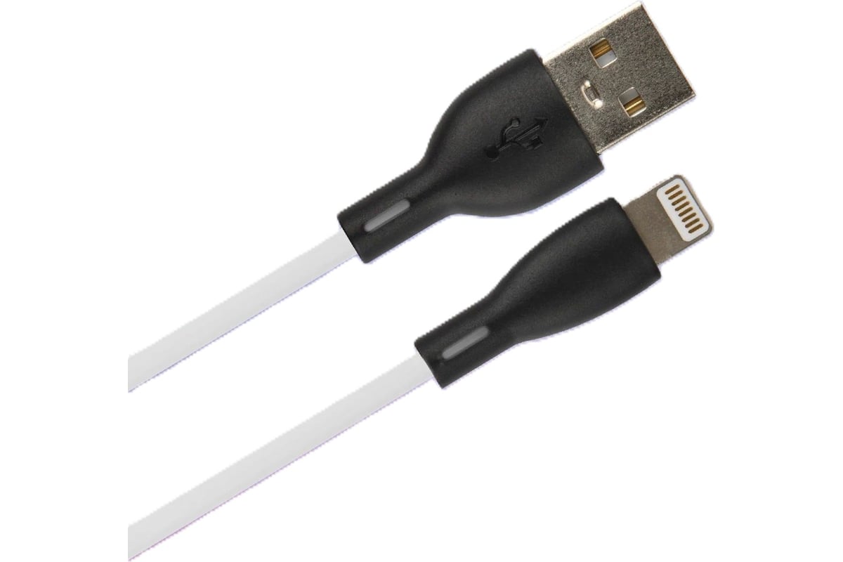 Кабель USB A Perfeo вилка - Lightning вилка, белый, 1 м (I4337) 30018771 -  выгодная цена, отзывы, характеристики, фото - купить в Москве и РФ