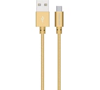 Дата-кабель More Choice USB 2.1A для Type-C металл 1м K31a Gold