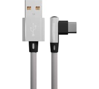 Дата-кабель More Choice USB 2.1A для Type-C нейлон 1м K27a White