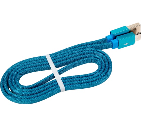 Дата-кабель More Choice USB 2.1A для Type-C плоский нейлон 1м K20a Blue
