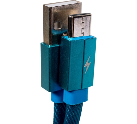 Дата-кабель More Choice USB 2.1A для Type-C плоский нейлон 1м K20a Blue