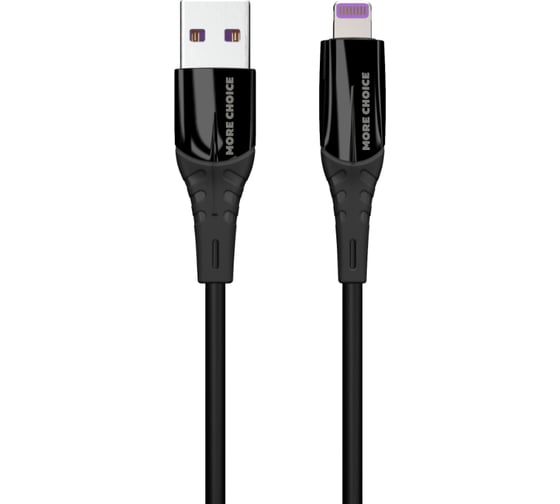 Дата-кабель More Choice USB 2.4A для Lightning 8-pin K35i силикон 1м Black K35i 1м Black 1